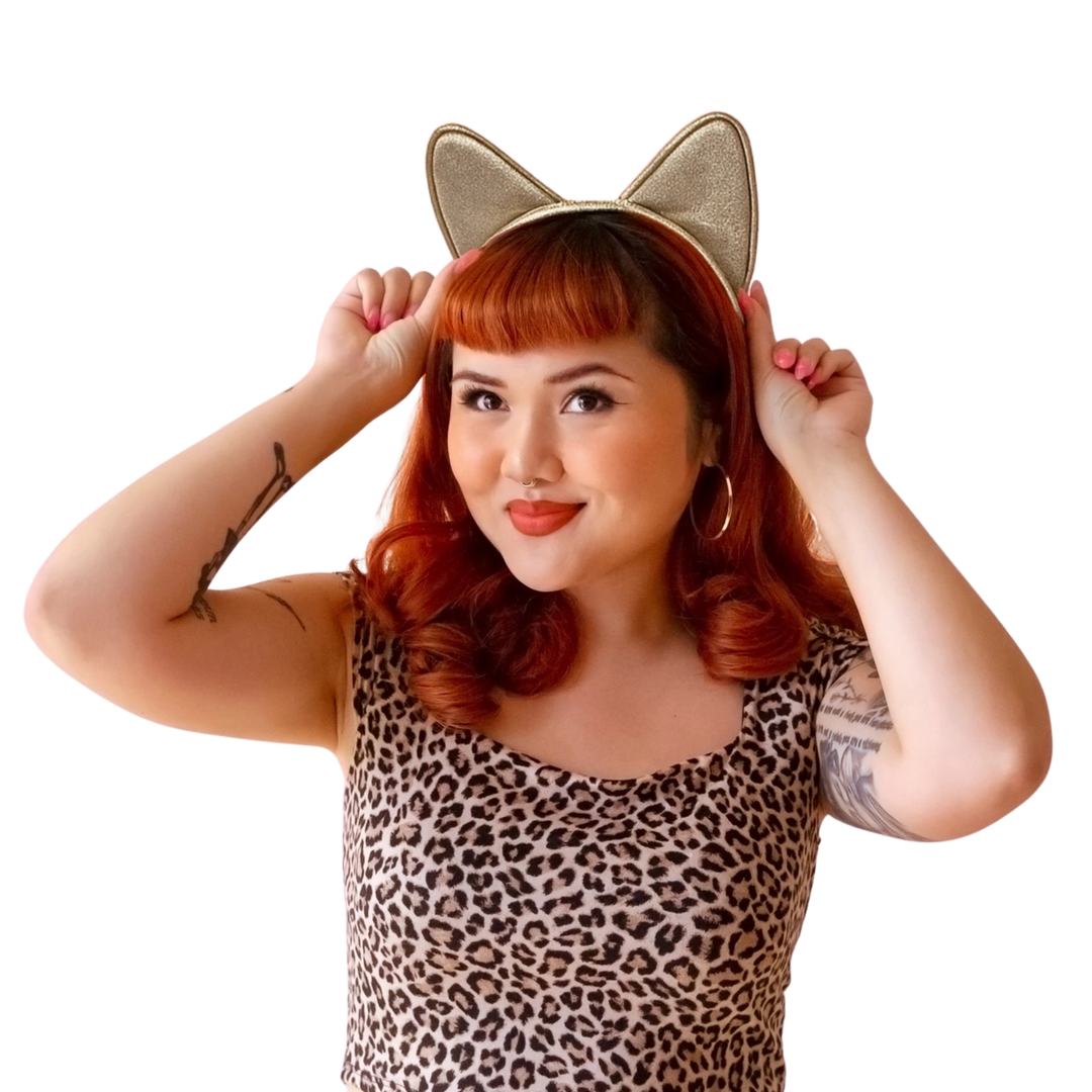 Luxe Cat Ears - Gold Sparkle