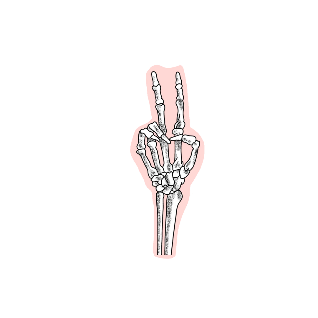 Skeleton Peace Sticker