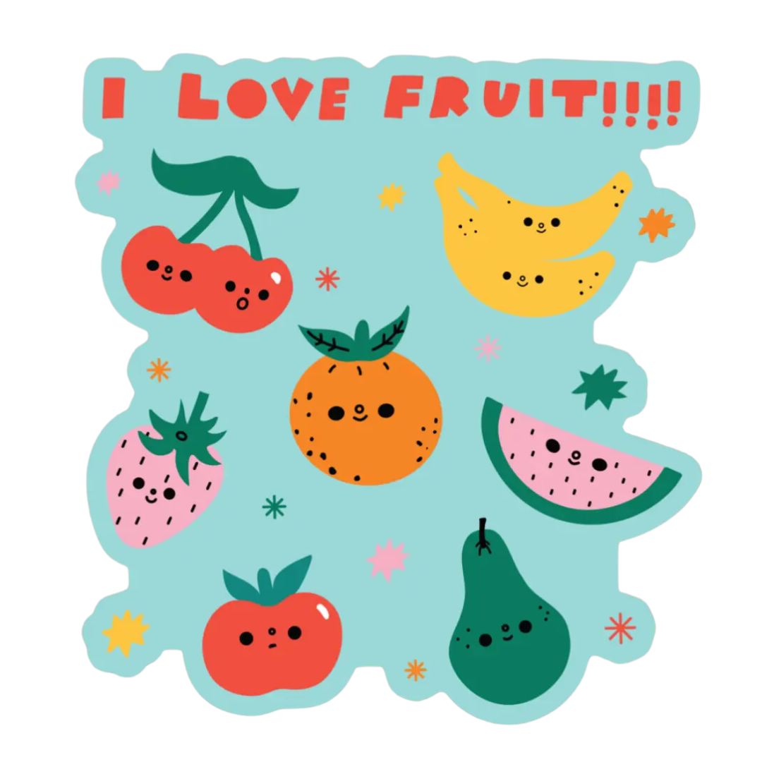 I Love Fruit Sticker – Golden Hour Gift Co