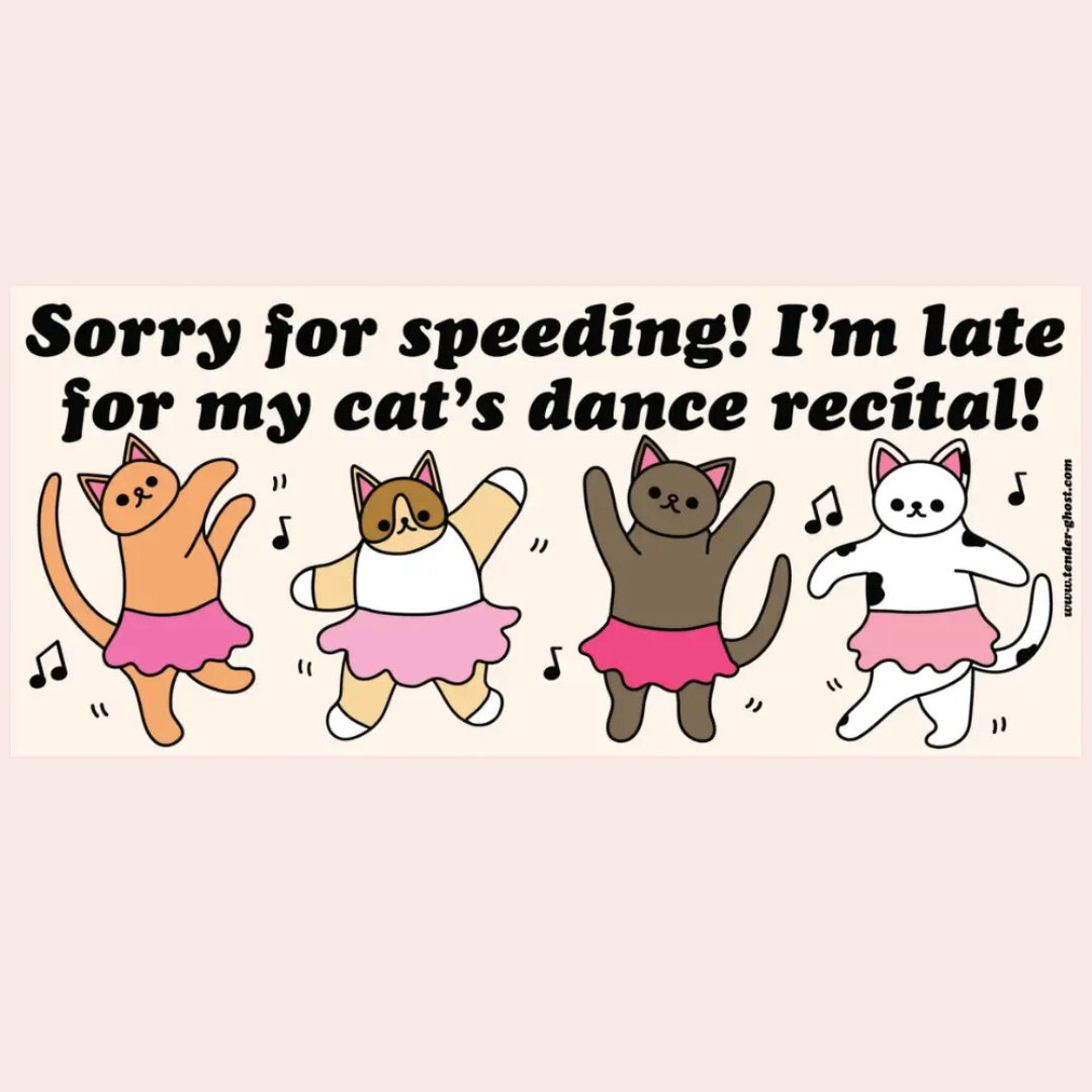 My Cat’s Dance Recital Bumper Sticker – Golden Hour Gift Co