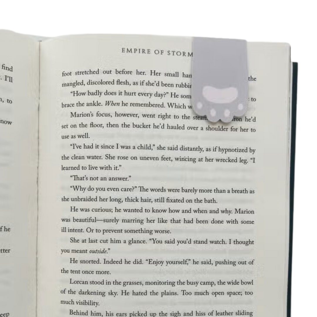 Gray Cat Paw Magnetic Bookmark