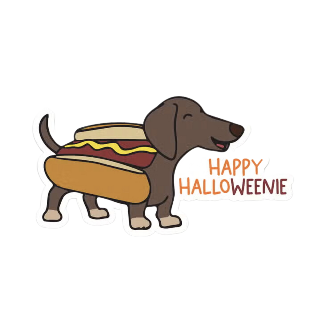 Happy Halloweenie Sticker Vinyl Sticker