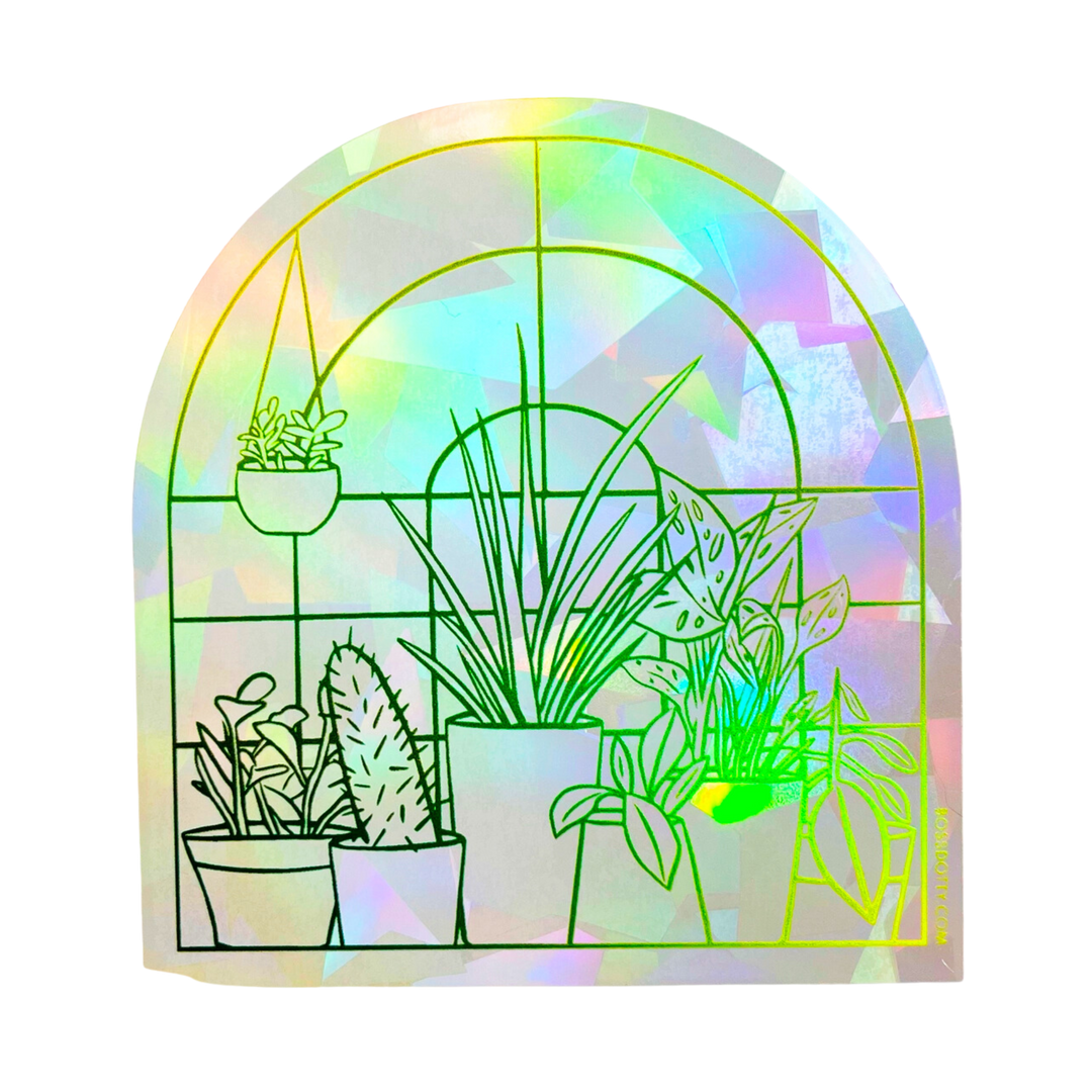 Plant Window Rainbow Suncatcher Sticker