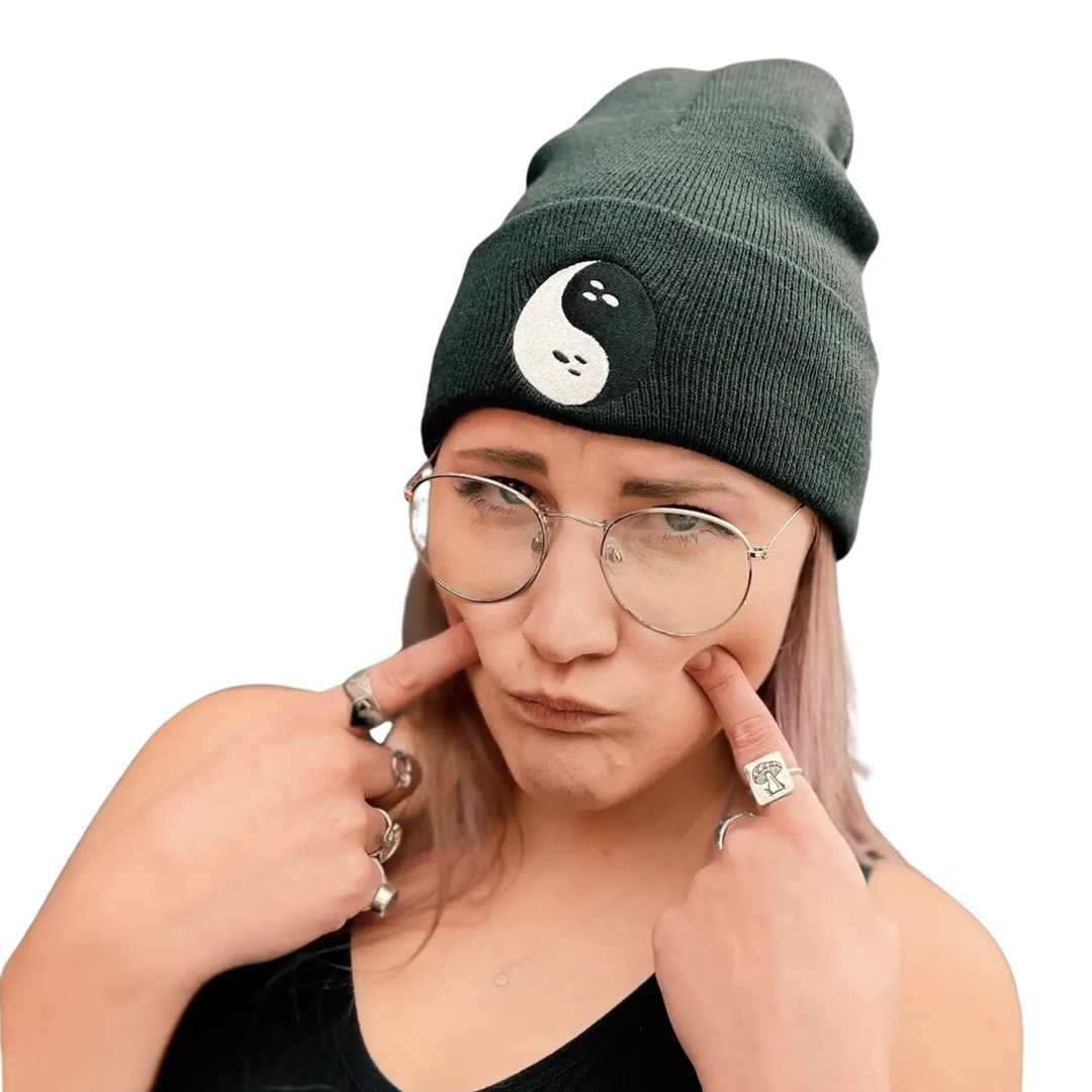 Spooky Yin Yang Glow in the Dark Beanie