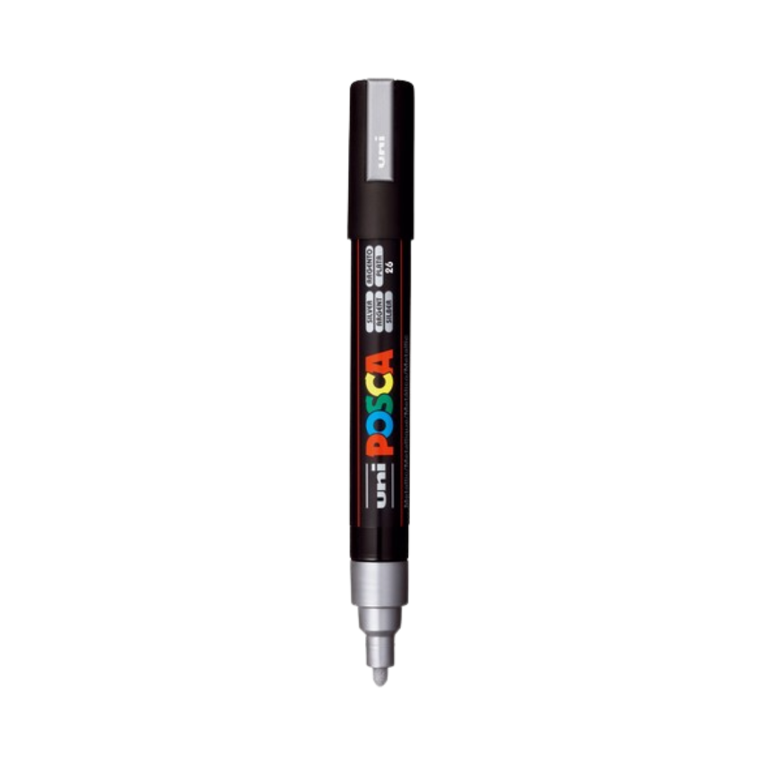 Posca PC-5M Paint Marker Medium Bullet Tip - Silver