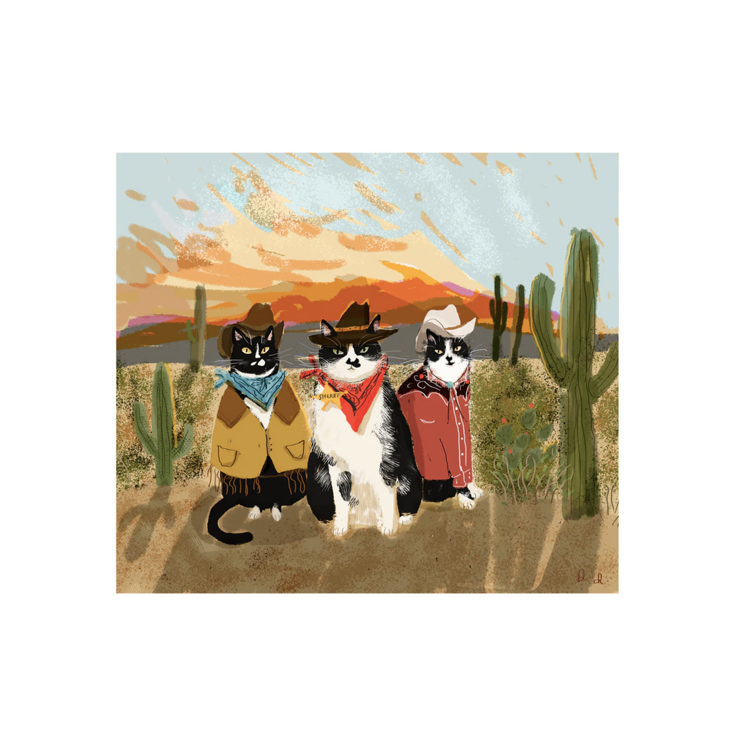 Cowboy Cat Print