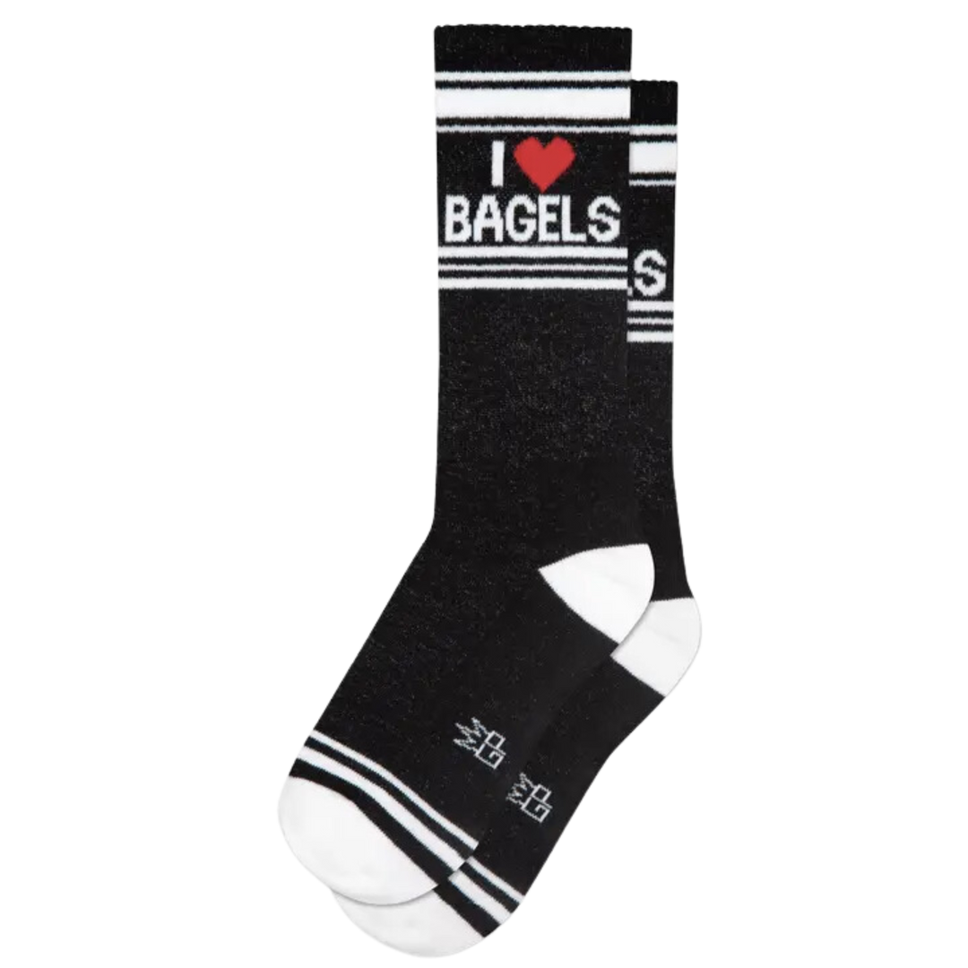 I Love Bagels Gym Crew Socks