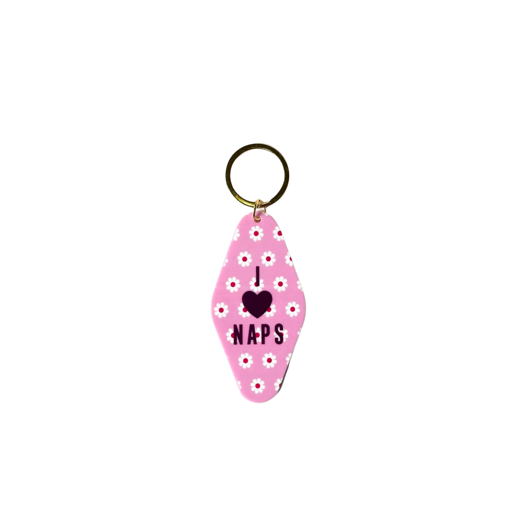 I Heart Naps Double Sided Key Tag