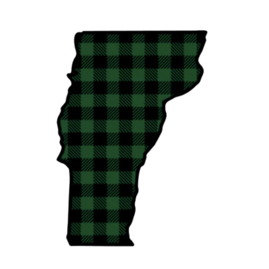 Green Plaid Vermont Sticker