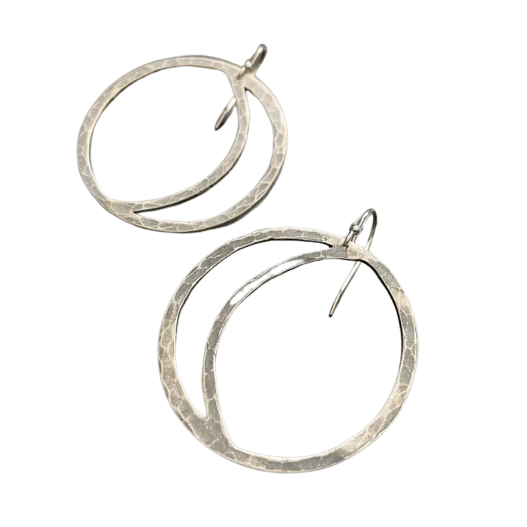 XL Sterling Silver "Open" Crescent Moon Earrings