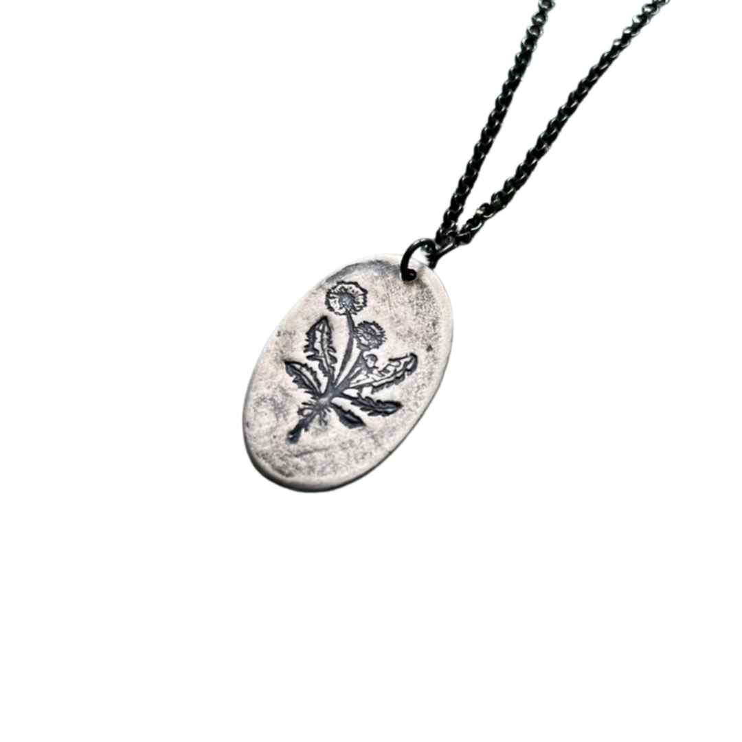 Silver Dandelion Necklace