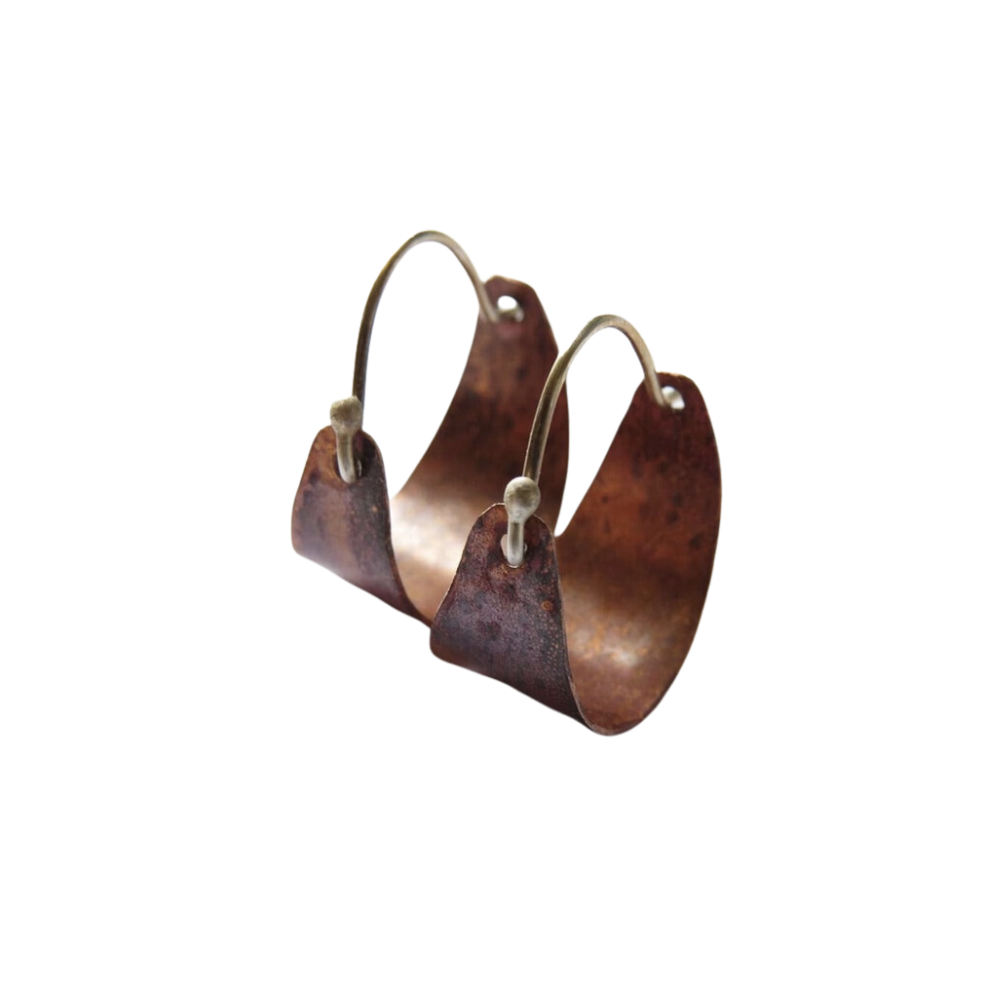 Wide Copper Hoops - Small