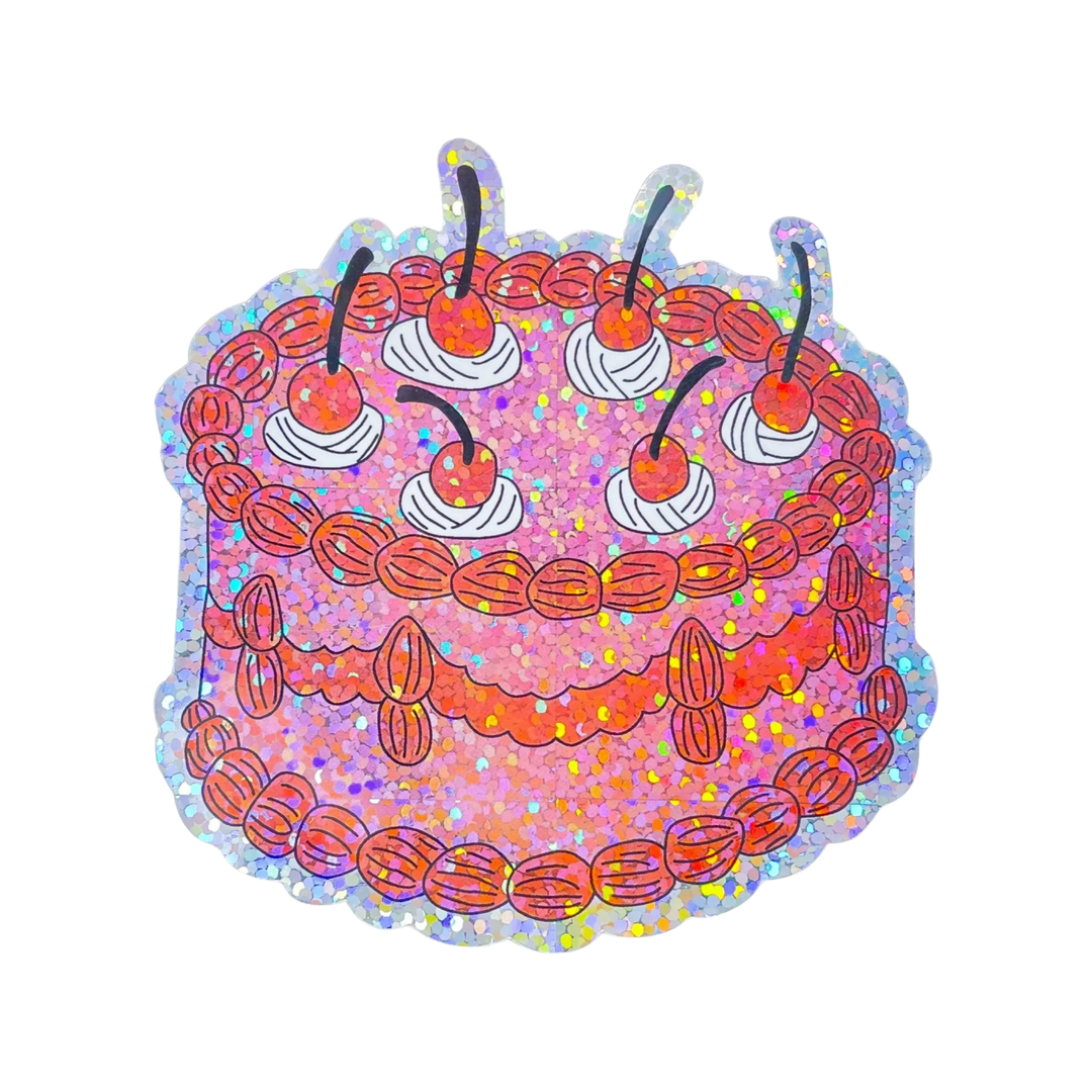 Glitter Cake Sticker