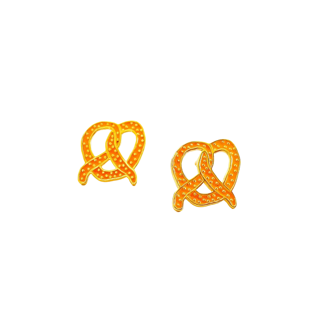Pretzel Enamel Earrings