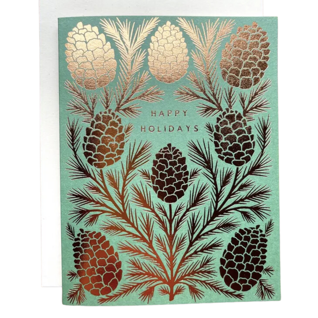 "Happy Holidays" Foil Stamped Card, XM50