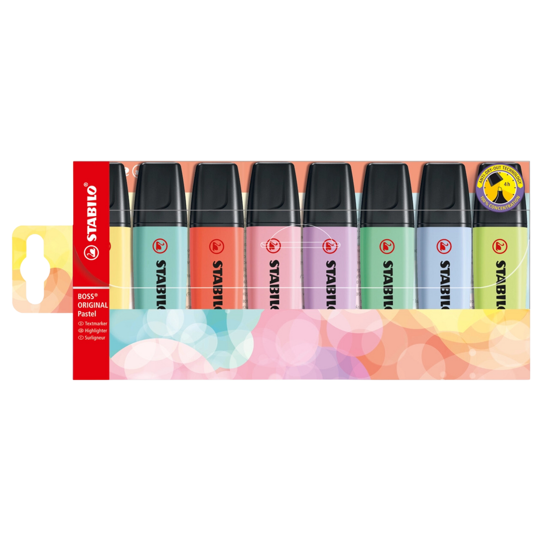 Stabilo Boss Original Pastel Highlighters 8-Colors Set