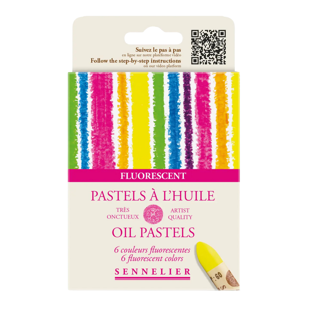 Sennelier Oil Pastel 6-Stick Set, Fluorescent Set