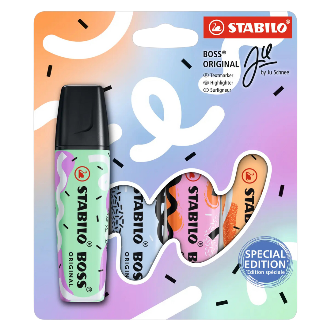 Stabilo Boss Original Highlighters 4-Colors Ju Schnee Wallet