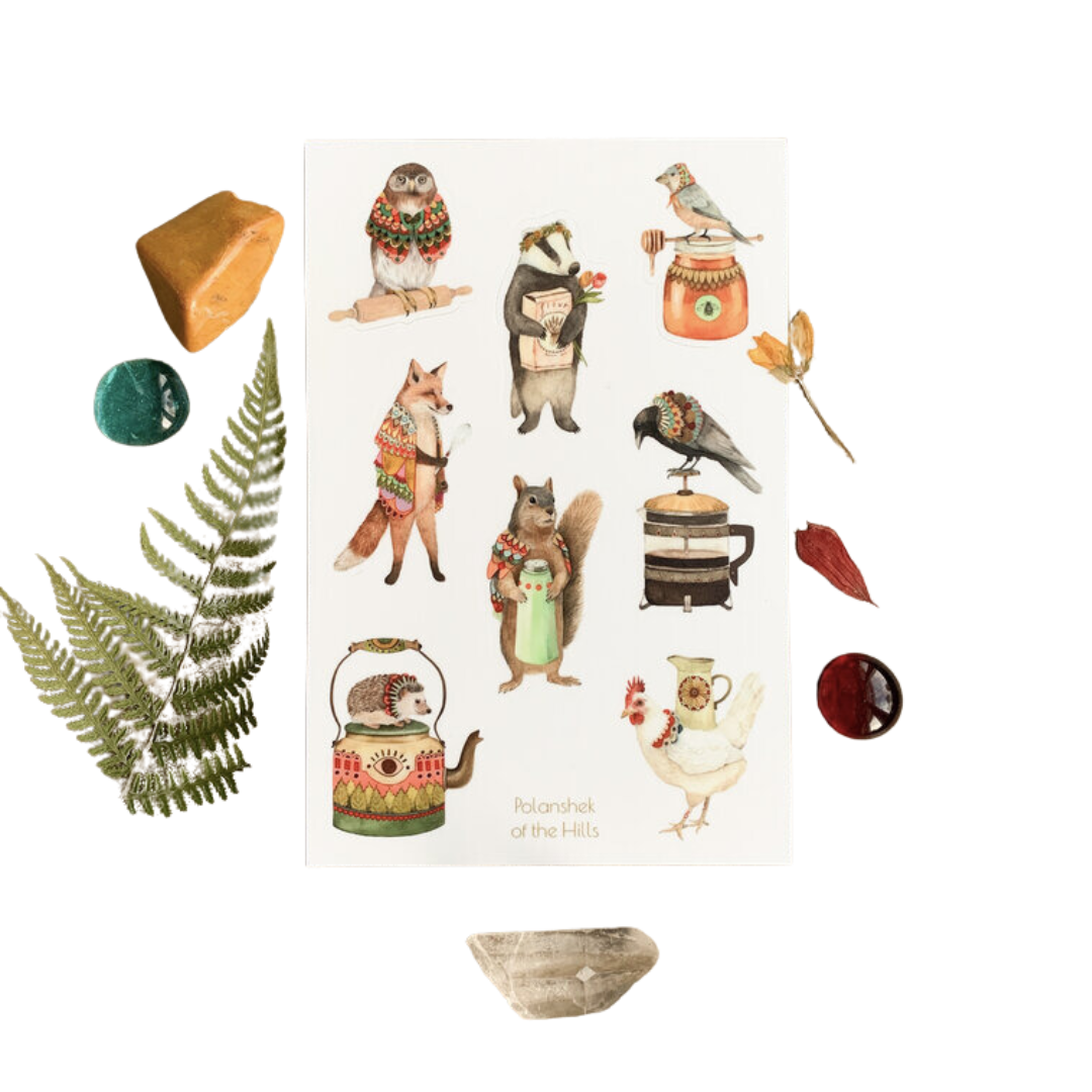 Woodland Creatures Kitchen Sticker Sheet