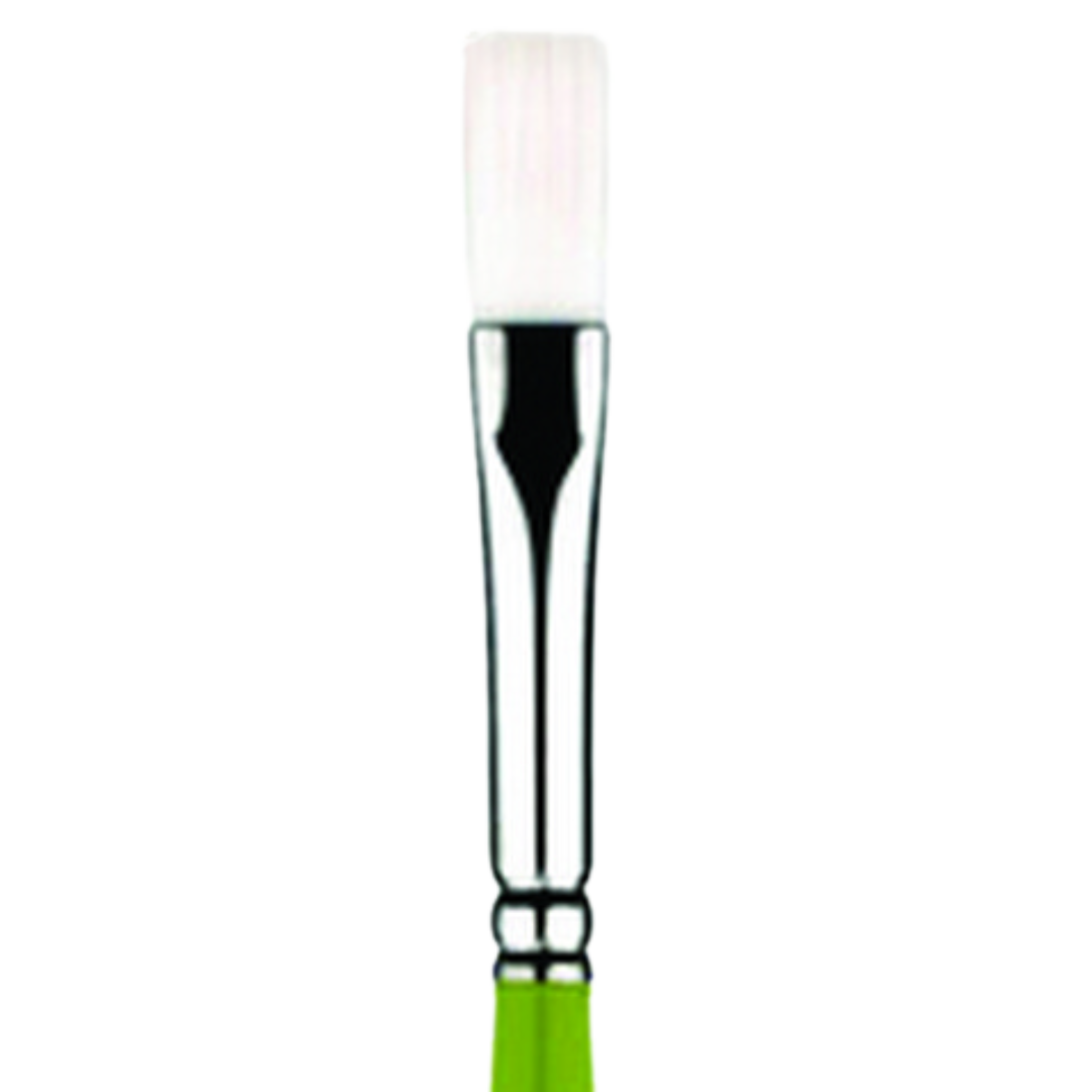 Snap White Taklon Long Handle Flat 12