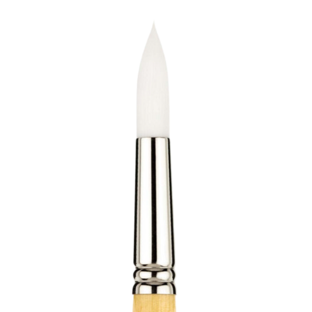 Snap White Taklon Short Handle Round 16