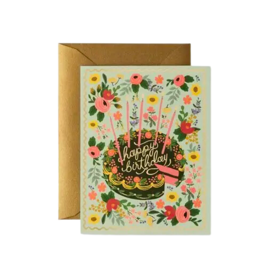 Floral Cake Birthday Card