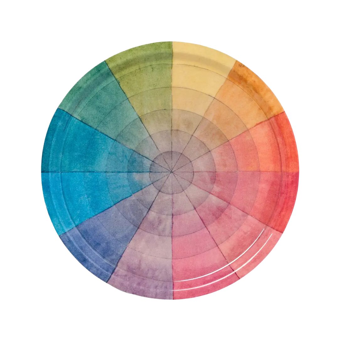 Round Enamel Tray - Vintage Colour Wheel