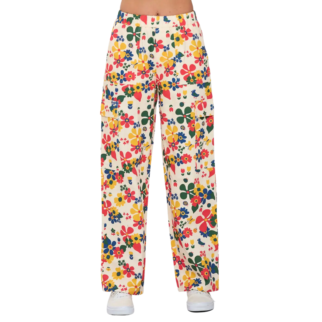 Multi Color Floral Print Cotton Pants
