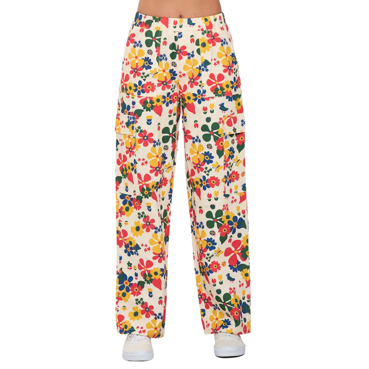 Multi Color Floral Print Cotton Pants
