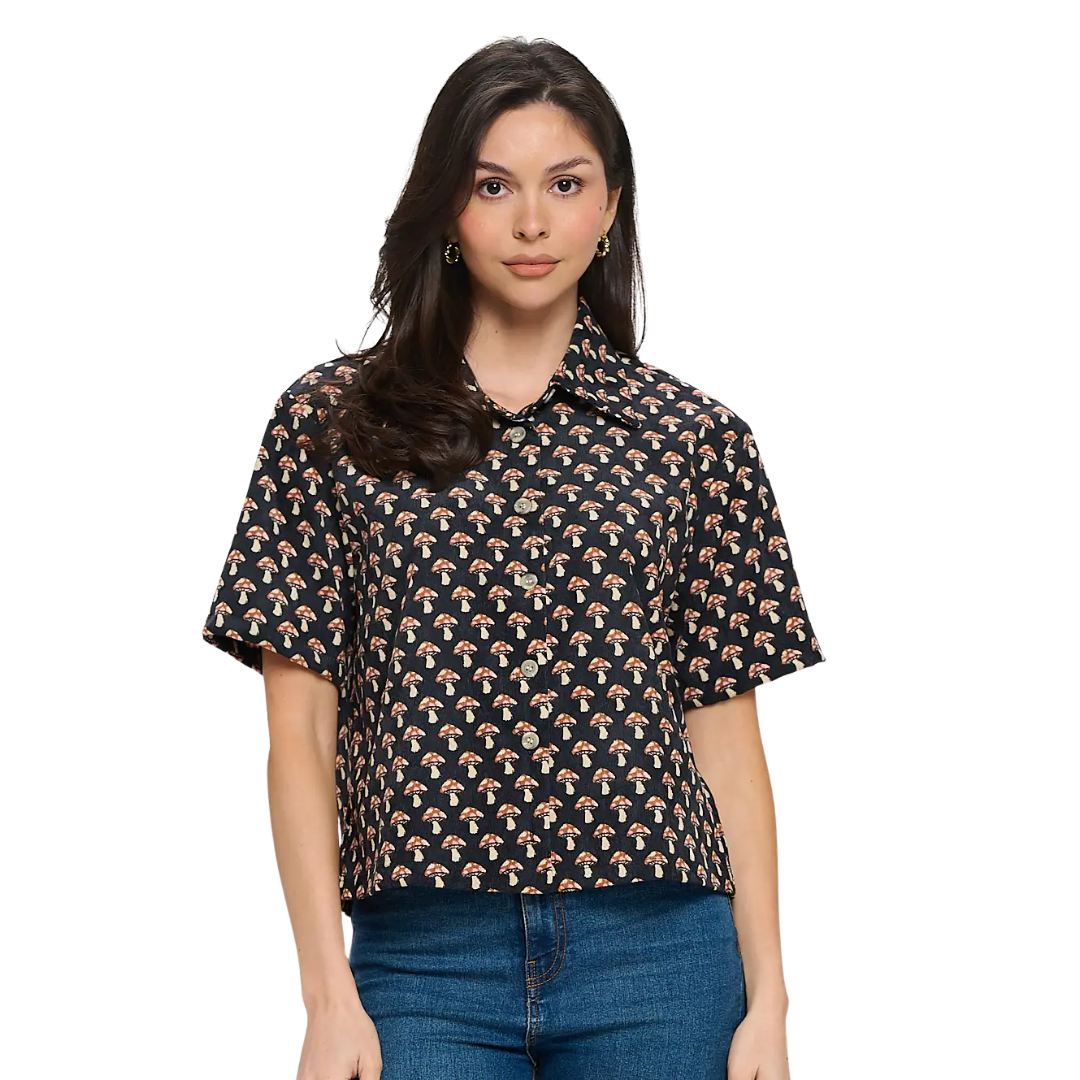 All Over Mushroom Print Shirt