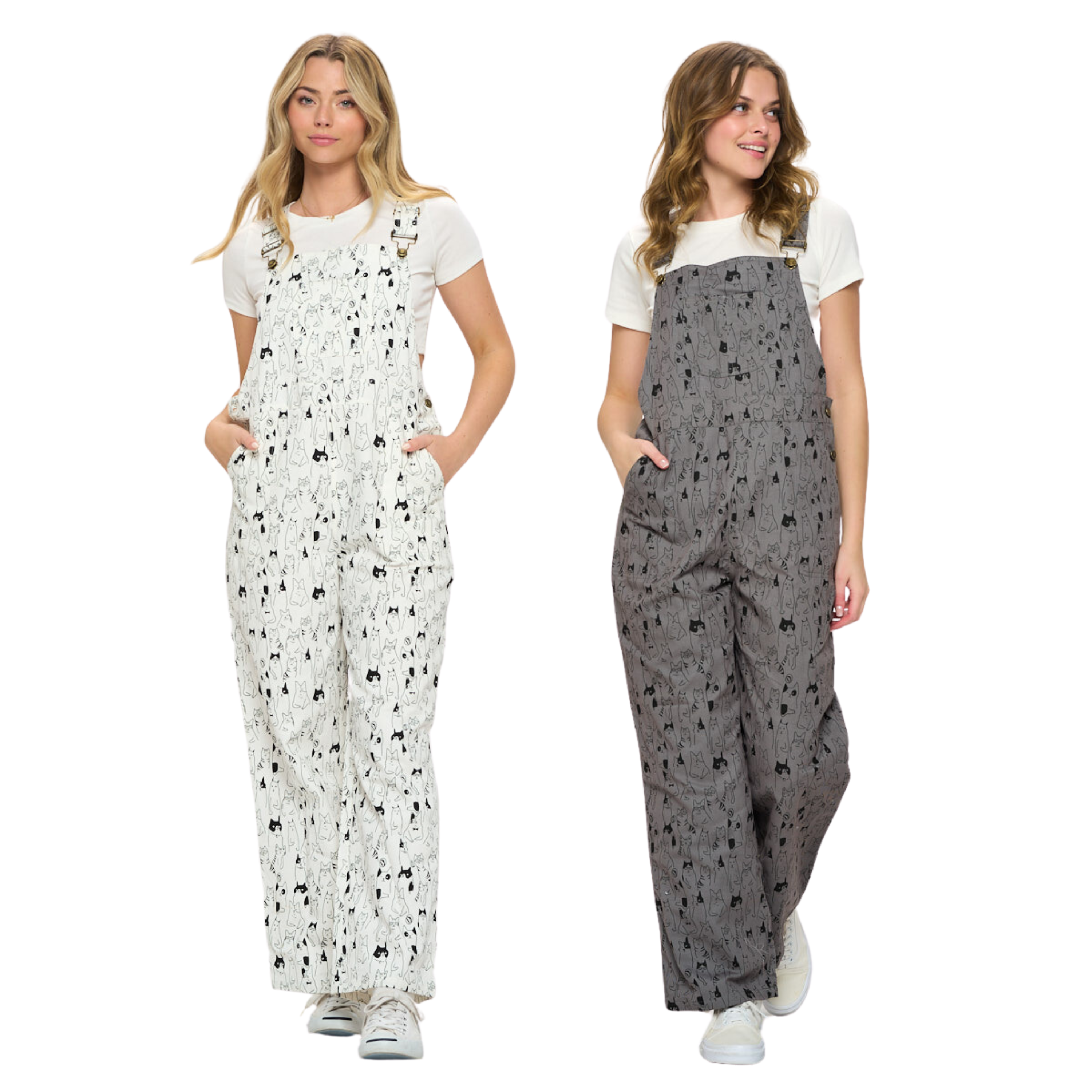 Multi Cat Print Overalls – Golden Hour Gift Co