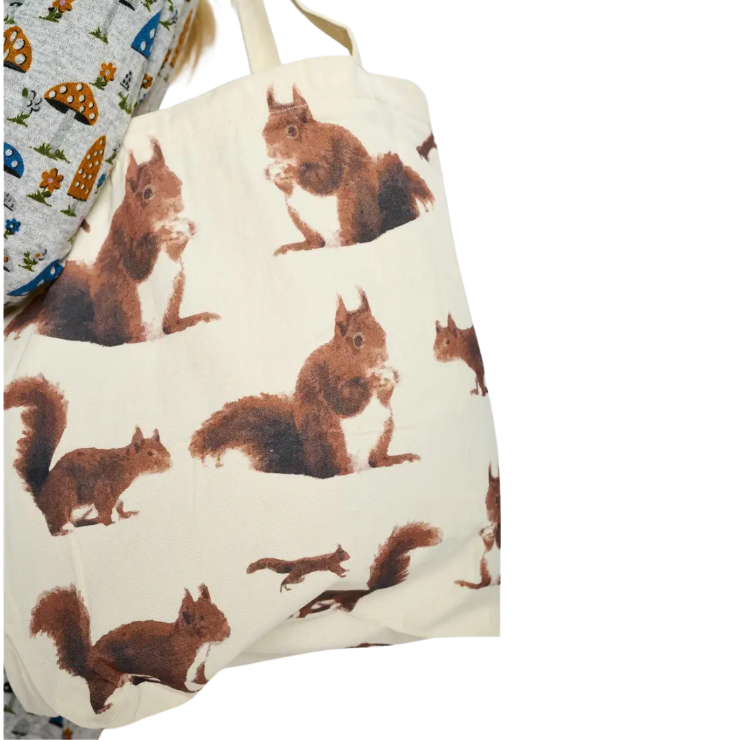 Squirrel Print Tote Bags