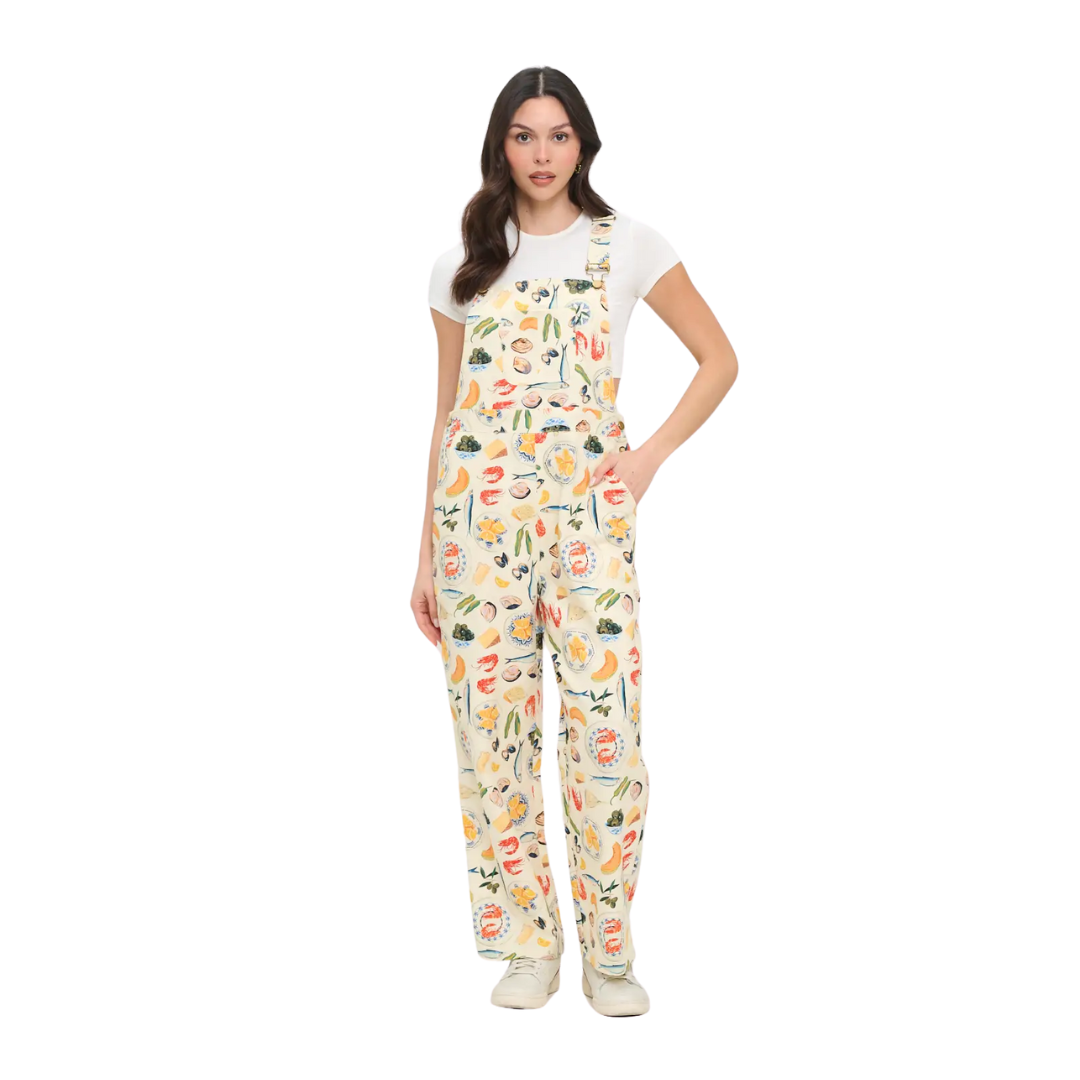 Mediterranean Delights Print Overalls