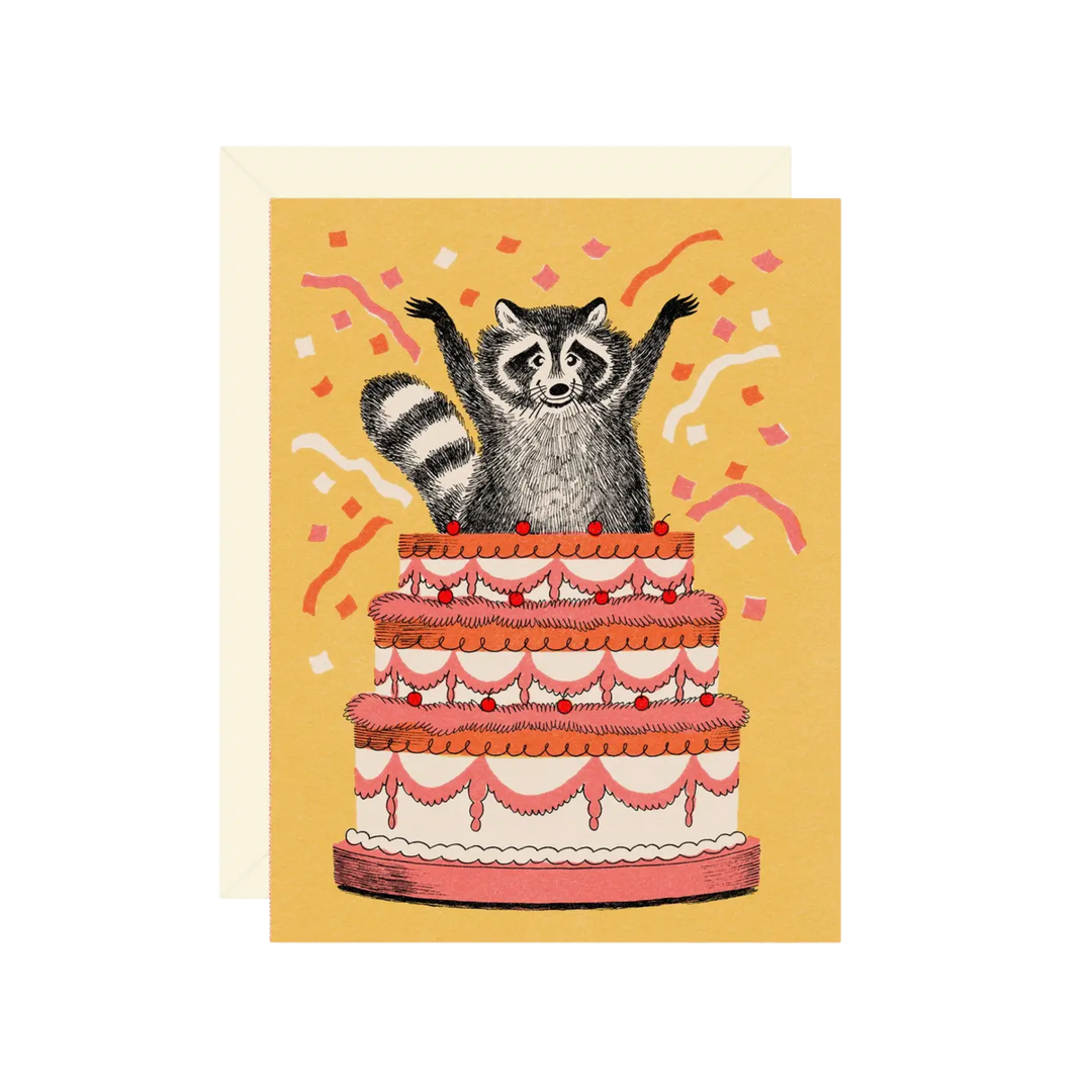 Surprise Raccoon Cake Card