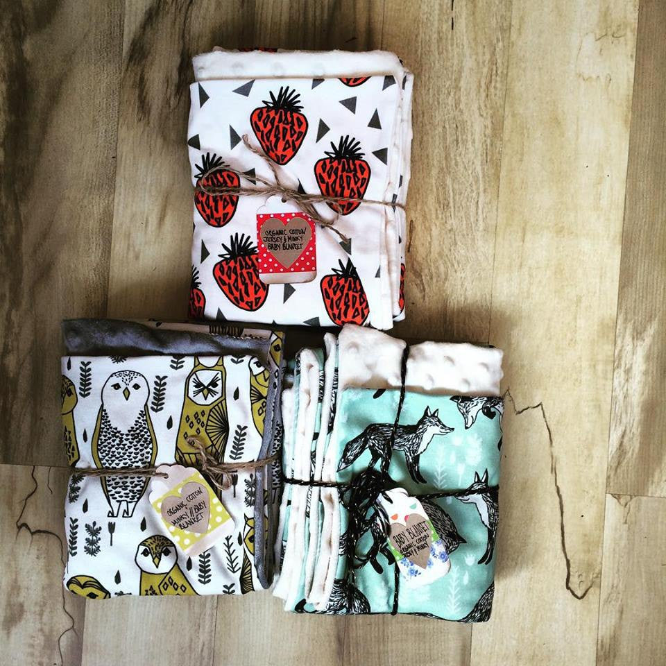 Organic Cotton Jersey + Minky Baby Blanket