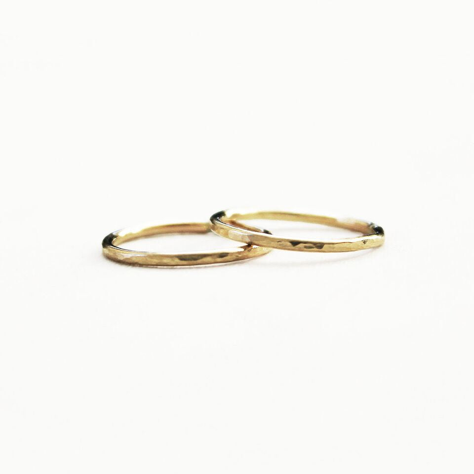 Hammered Stacking Ring - Yellow Gold Fill