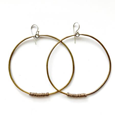 Gold/ outlet Silver XL Beaded Hoop Earrings