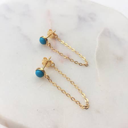 Turquoise Chain Earrings