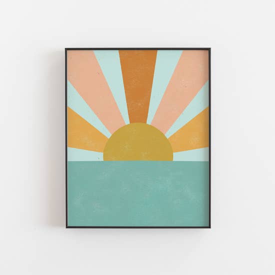 11x14 Sun Beam Ocean Art Print