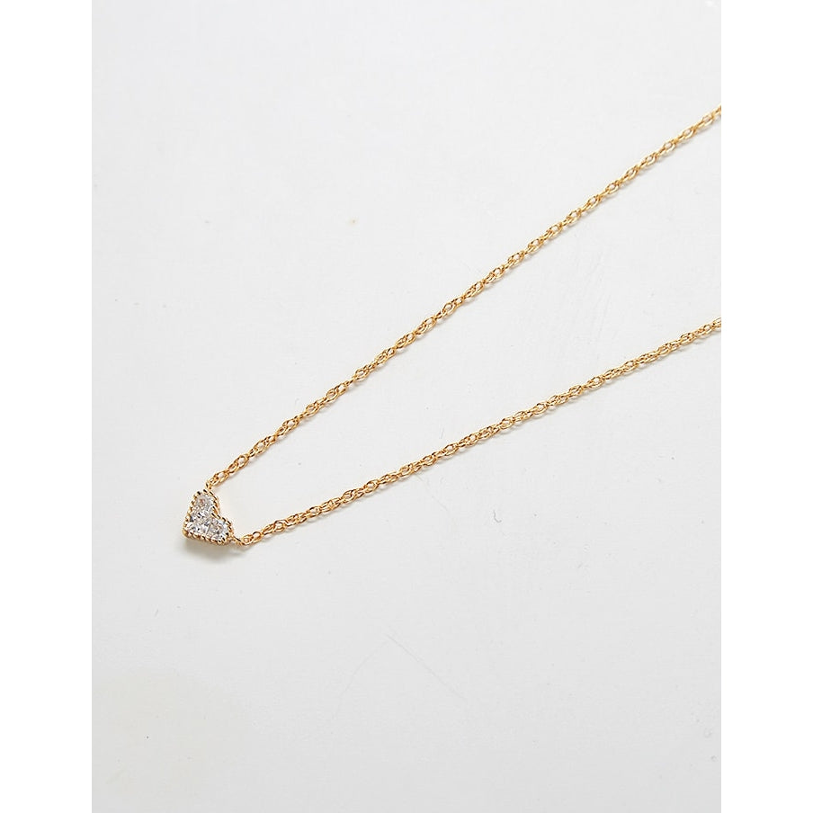 Gold Pave Heart Necklace