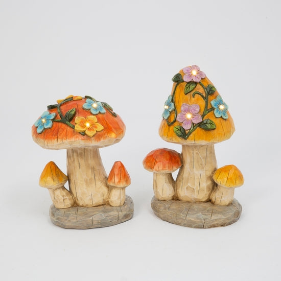 Solar Lighted Resin Mushrooms