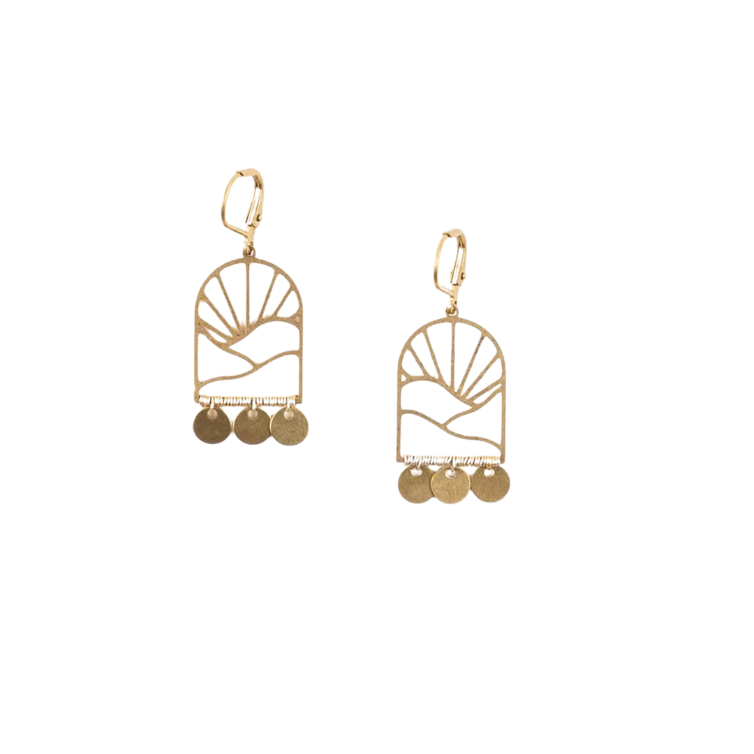 Brass Sunrise Earrings