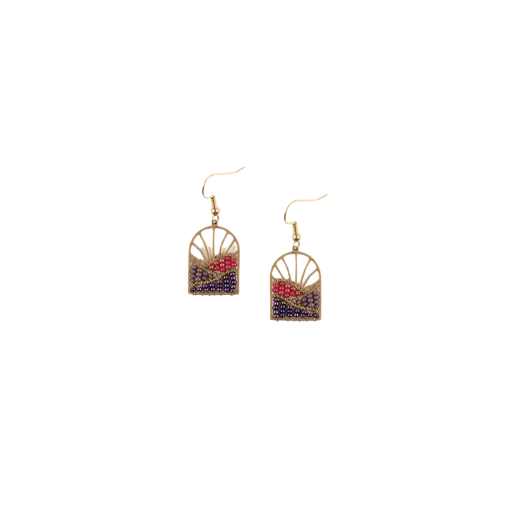 Sunrise Brass and Bead Earrings
