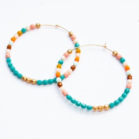 Extra Large Colorful Hoop Earrings