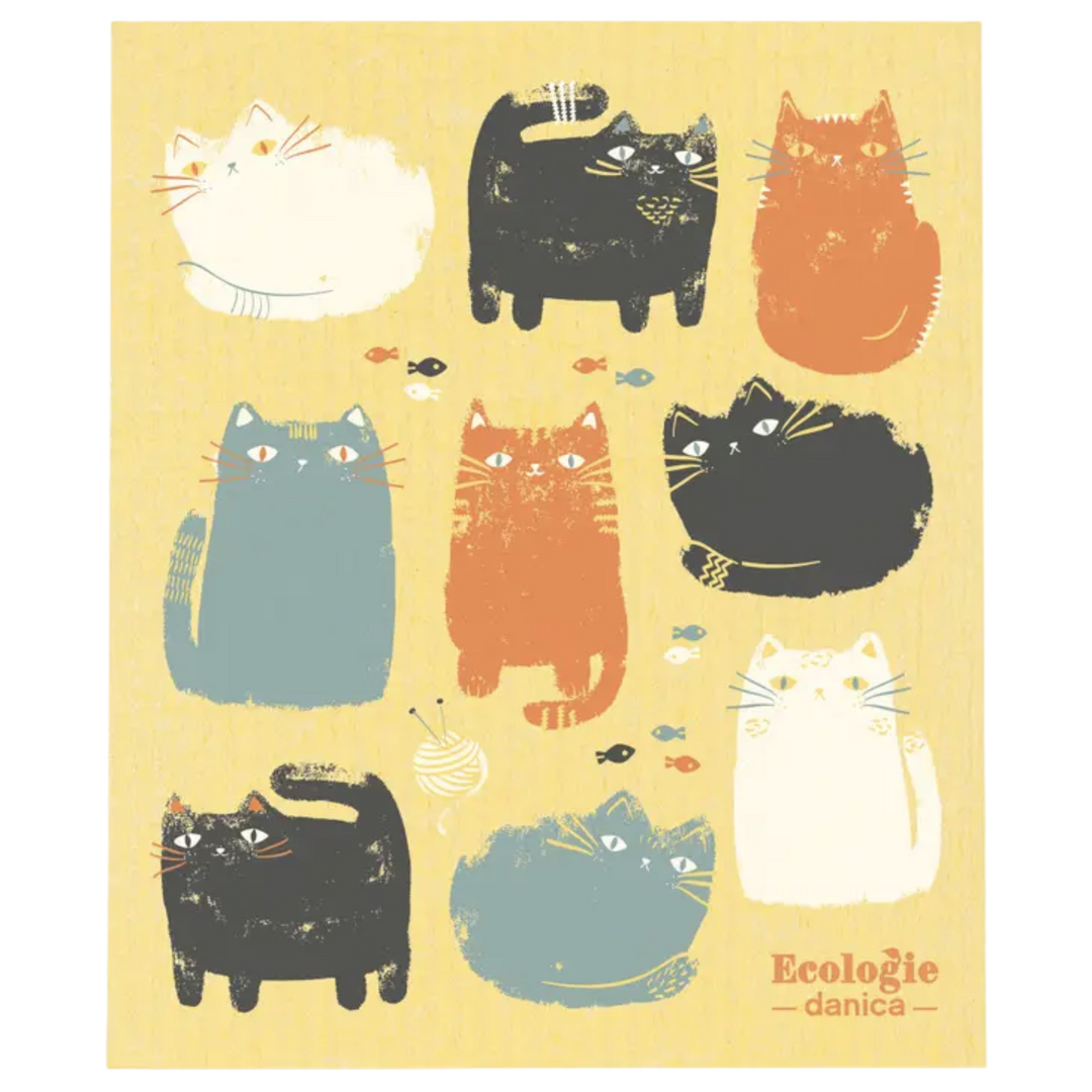 Purrfect Pals Cats Swedish Dishcloth
