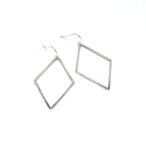 Sterling Silver Single Diamond Dangle Earrings