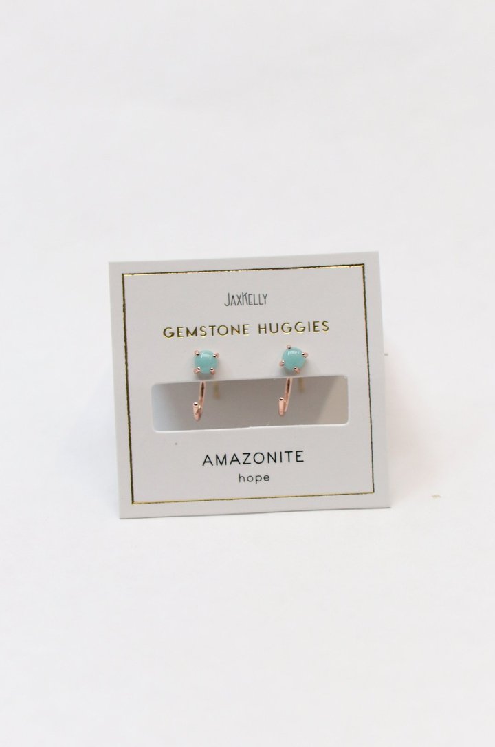 Amazonite Huggies