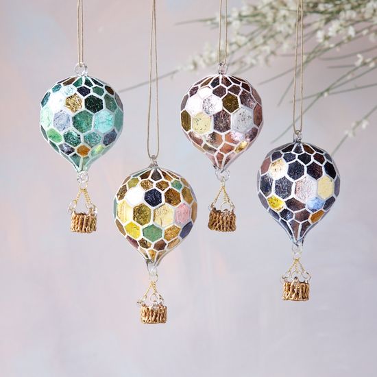 Mosaic Hot Air Balloon Ornament
