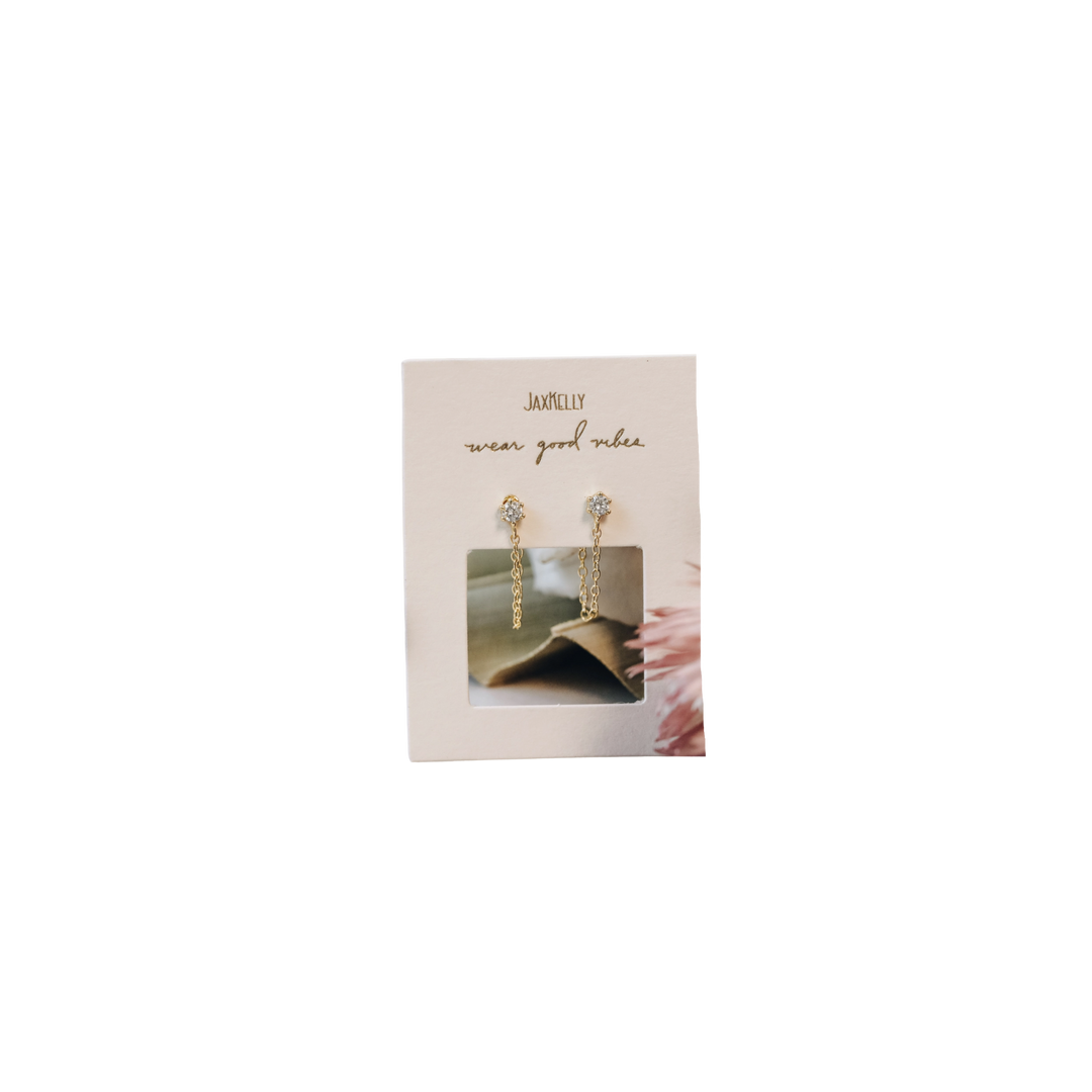 Socialite - Single Stud Chain Huggie