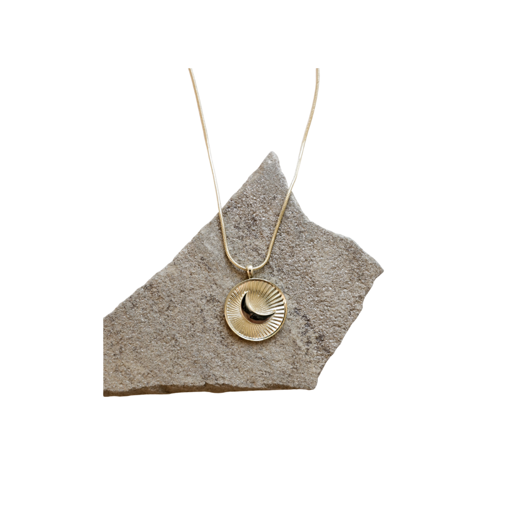 Crescent Moon Coin Necklace